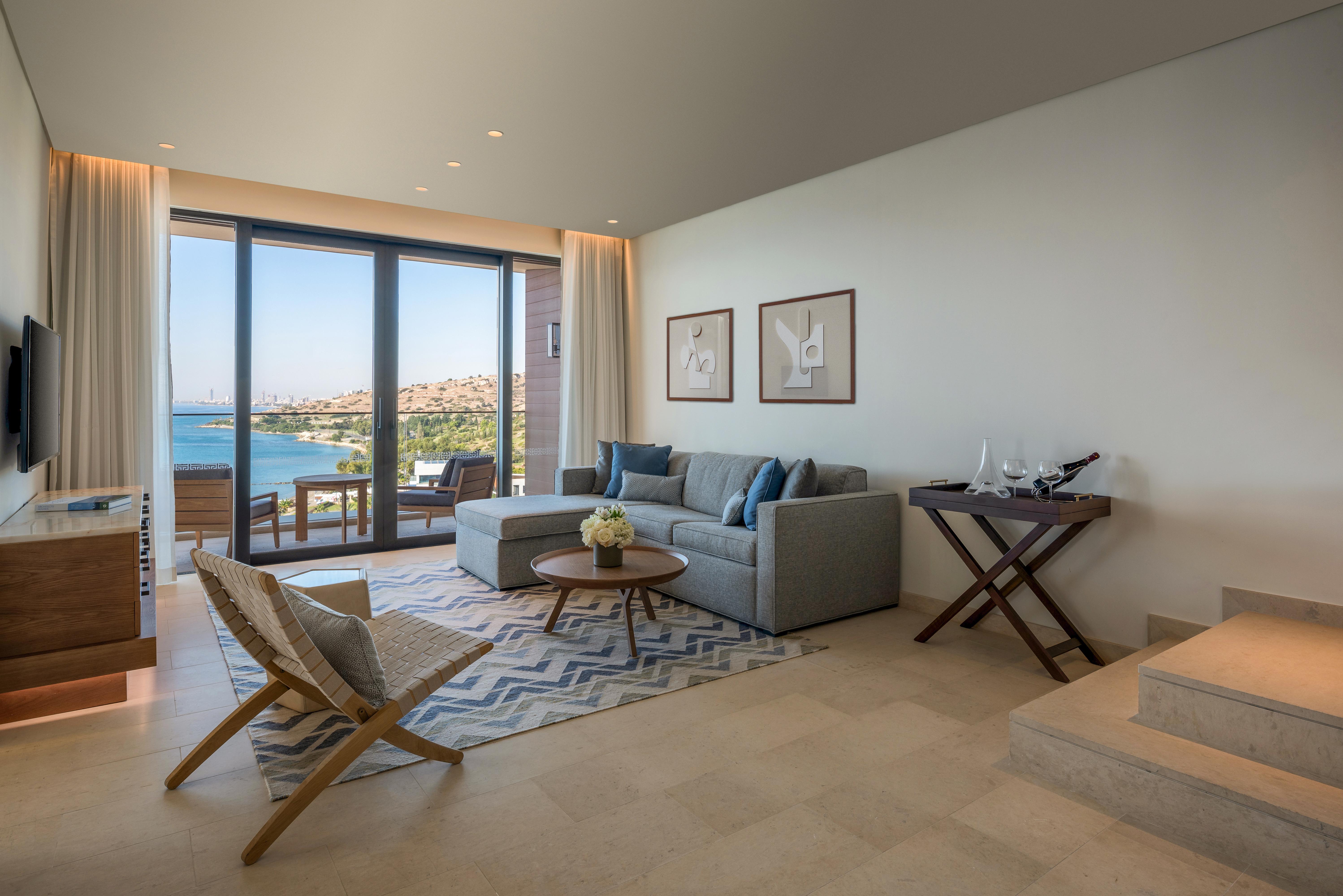 Amara - Sea Your Only View™ Limasol Dış mekan fotoğraf A living room at the hotel